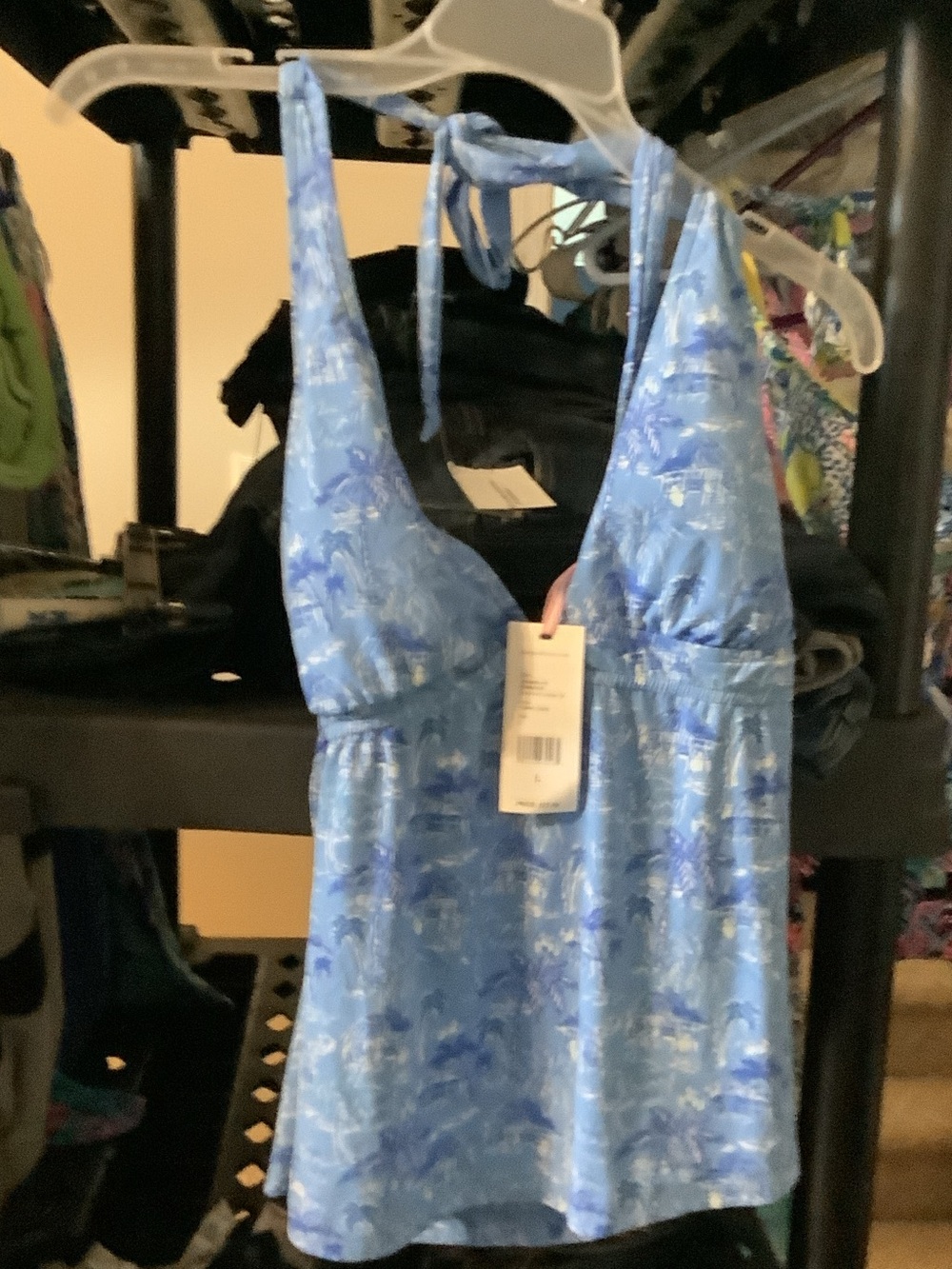 Vineyard Vines Cornflower‎ Blue Floral Beach Nuts Tankini Top